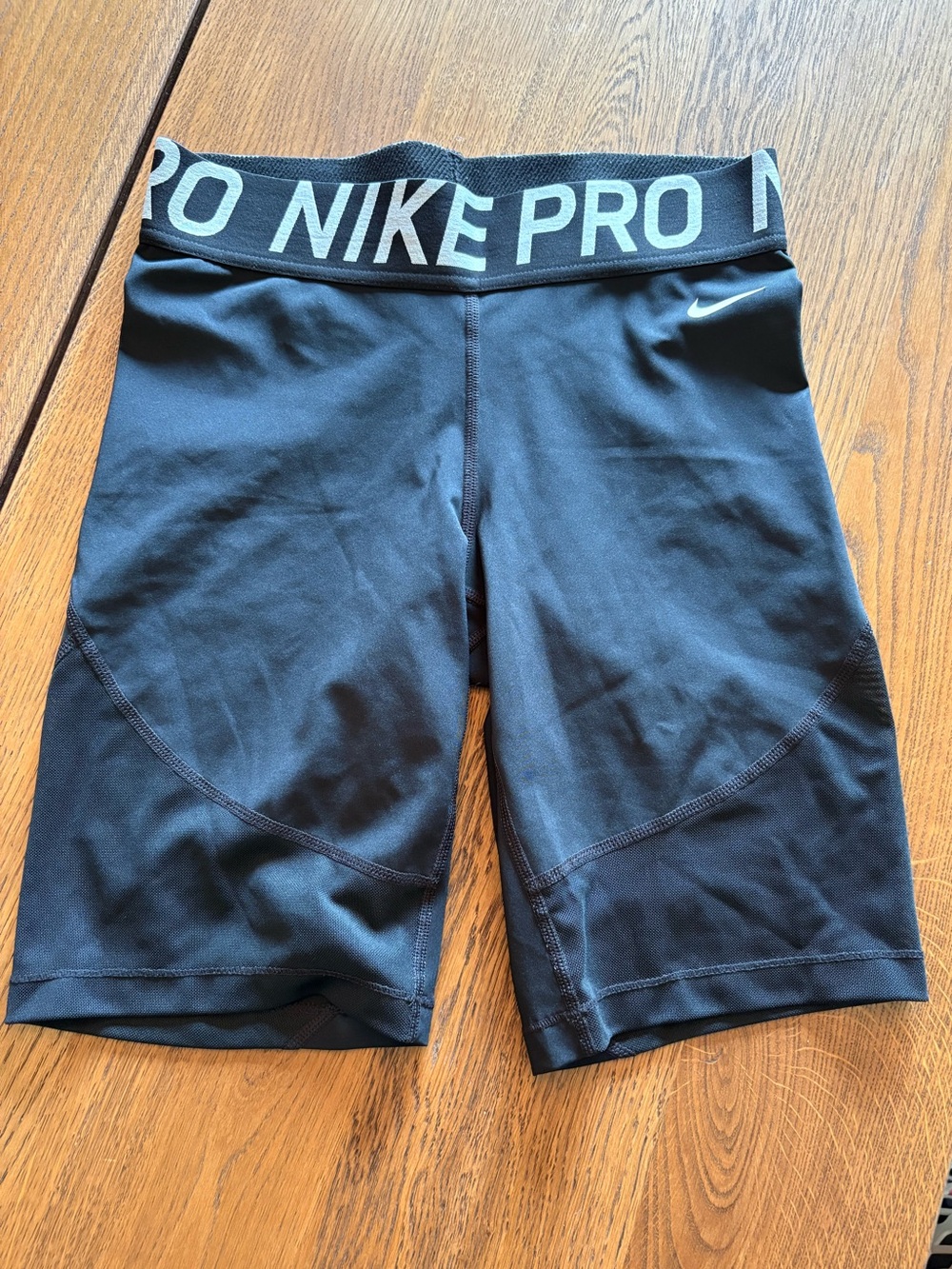Nike Pro Black Compression Shorts - White Logo and mesh leg detail